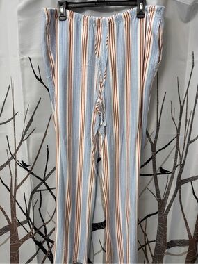 Angel Kiss Women’s Striped pants - Light Blue & Brown